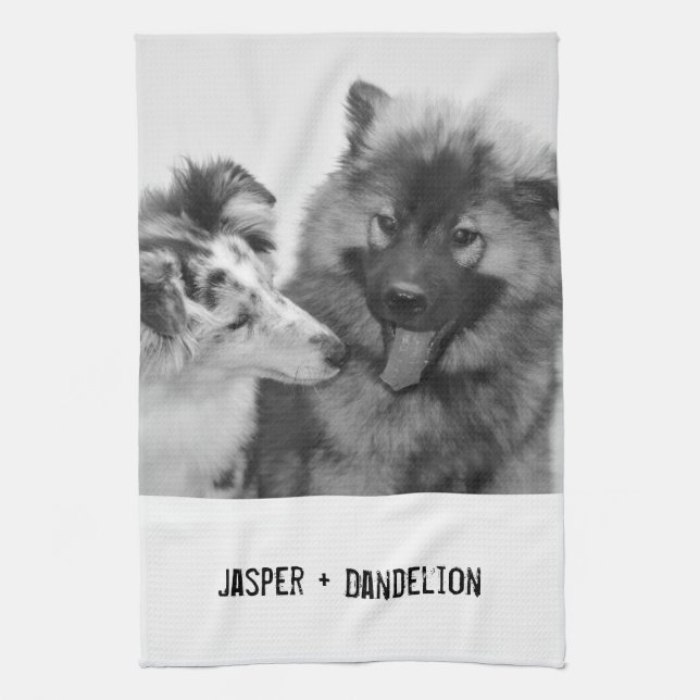 Simple, Modern Custom Pet or People Photo Tea Towel (Vertical)