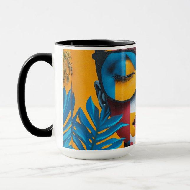 Simple modern Custom Photo and Personalised Mug (Left)