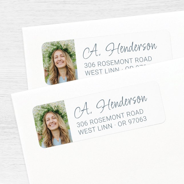 Simple Modern Custom Photo Return Address Return Address Label (Creator Uploaded)
