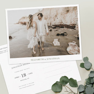 Simple Modern Custom Photo Wedding Save the Date I Invitation Postcard