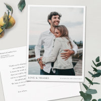 Simple Modern Custom Photo Wedding Thank You