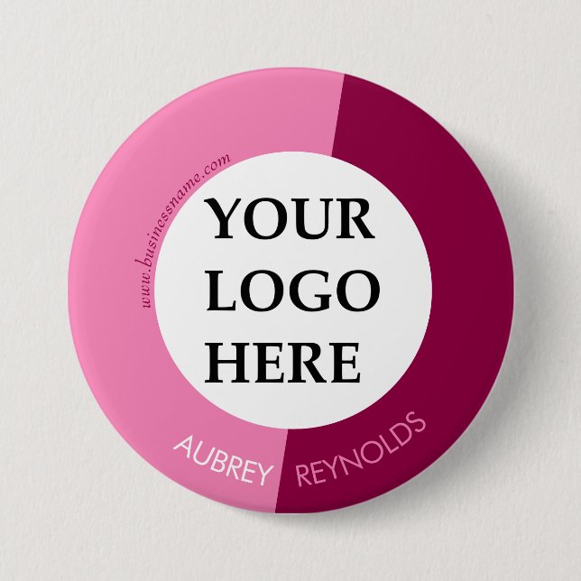 Simple Modern Custom Pink Professional Logo 7.5 Cm Round Badge (Front)