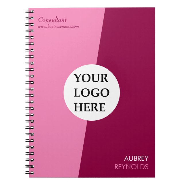 Simple Modern Custom Pink Professional Notebook (Front)