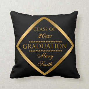 Simple Modern Customise Black Gold Cushion