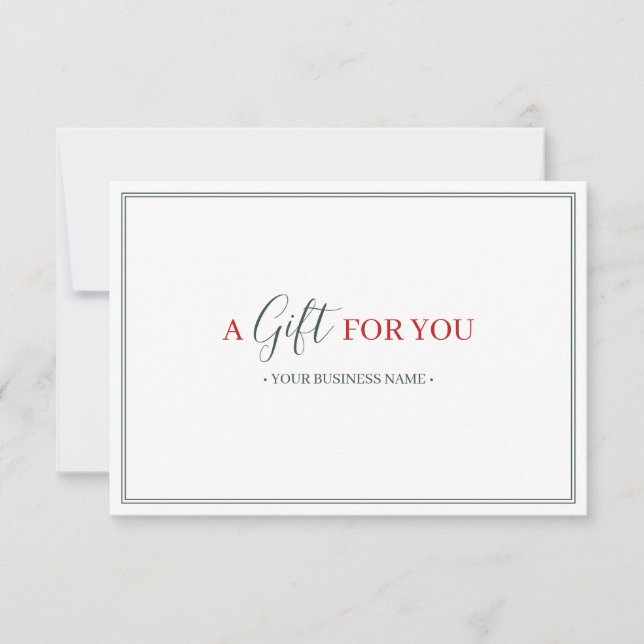 Simple Modern Customized Gift Certificate (Front)