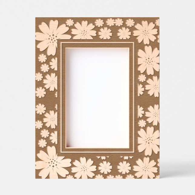 Simple Modern Cute Floral Pattern Etched Frames (Front)