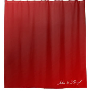 Simple & Modern Deep Red Gradient Solid Colour Shower Curtain