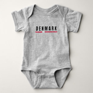 Simple Modern Denmark Danish Letter Flag Souvenir  Baby Bodysuit