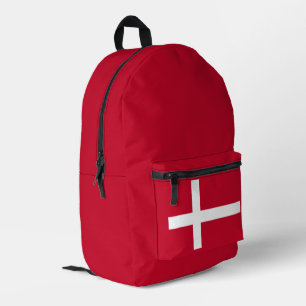 Simple Modern Denmark Flag map danish Souvenir Printed Backpack