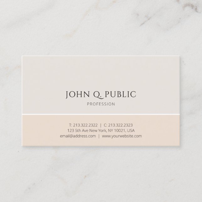Simple Modern Design Elegant Colour Harmony Trendy Business Card (Front)