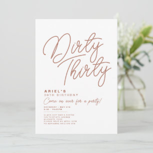 Simple Modern Dirty Thirty Birthday Invitation