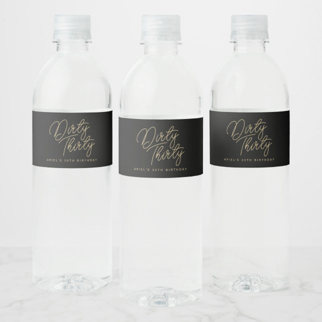 Simple Modern Dirty Thirty Personalised Water Bottle Label (Bottles)