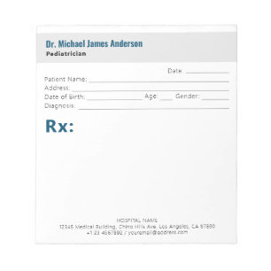 Simple Modern Doctor Prescription Notepad