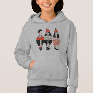 Simple modern drawing of cool young people