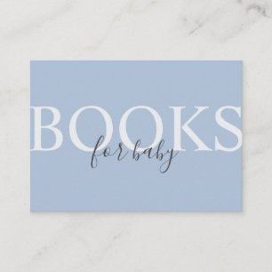 Simple Modern Dusty Blue Books for Baby Enclosure Card