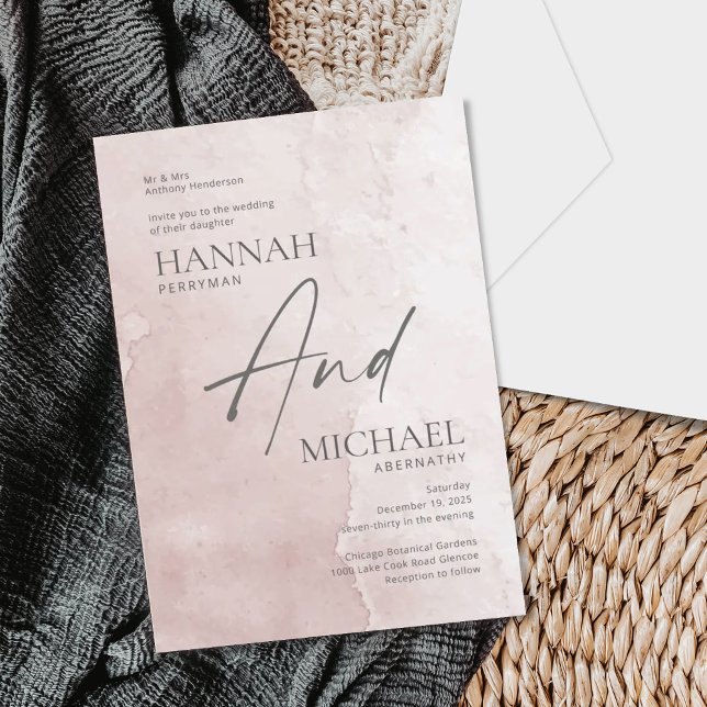 Simple Modern Dusty Rose Watercolor Invitation (Creator Uploaded)