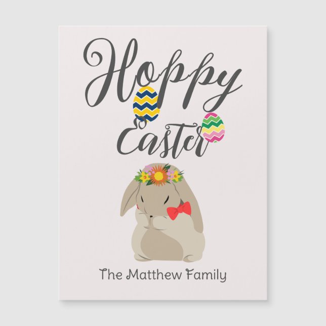 simple Modern easter bunny Happy Easter to friends (Front)