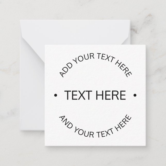 Simple Modern Editable Text | White & Black Card (Front)