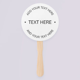 Simple Modern Editable Text White & Black Hand Fan