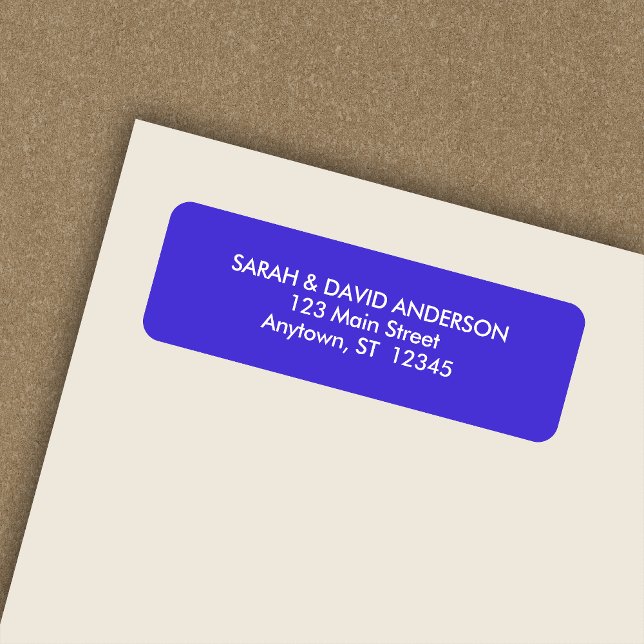 Simple Modern Electric Blue Return Address Label (Creator Uploaded)