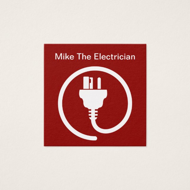 Simple Modern Electrician Business Card (Front)