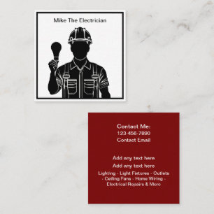 Simple Modern Electrician Business Cards Design
