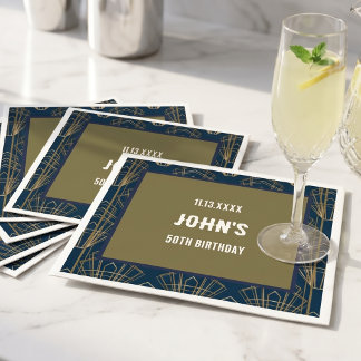Simple Modern Elegant 50th Birthday Party Napkin