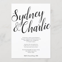 Simple Modern Elegant Big Name Wedding
