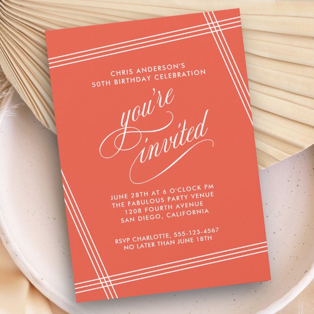 Simple Modern Elegant Birthday Party Invitation (Creator Uploaded)