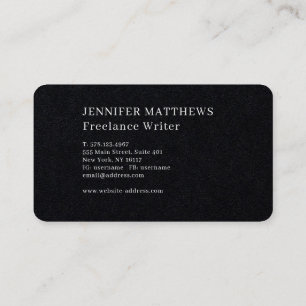 Simple Modern, Elegant Black and White Business Card