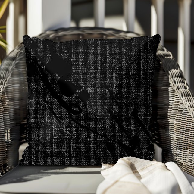 Simple Modern Elegant Black Faux Jute Burlap  Cushion (Creator Uploaded)