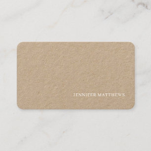 Simple Modern, Elegant Brown Leather Linen Business Card