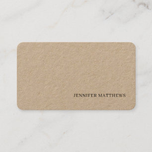 Simple Modern, Elegant Brown Leather Linen Business Card