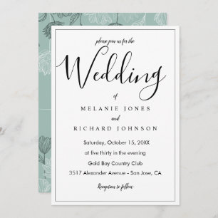 Simple Modern Elegant Calligraphy Script Wedding Invitation