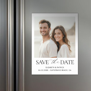 Simple Modern Elegant Calligraphy Type Wedding Magnetic Invitation