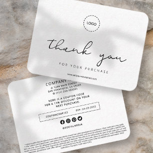 Simple Modern Elegant Chic Business Promo Coupon Calling Card