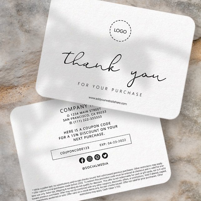 Simple Modern Elegant Chic Business Promo Coupon Calling Card (Creator Uploaded)