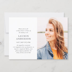 Simple Modern Elegant Chic Photo Baby Shower Invitation