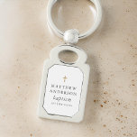 Simple Modern Elegant Cross Baby Baptism Key Ring<br><div class="desc">Design is composed of simple typography with sans serif and serif font.</div>