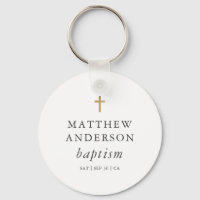 Simple Modern Elegant Cross Baby Baptism