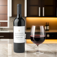 Simple Modern Elegant Cross Baby Baptism