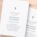 Simple Modern Elegant Cross Boy First Communion Invitation<br><div class="desc">Design is composed of simple typography with sans serif and serif font. Add a custom photo.</div>