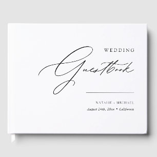 Simple Modern Elegant Custom Personalised Wedding Guest Book
