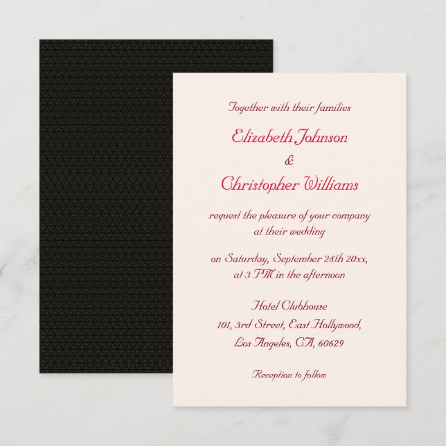 Simple Modern Elegant Custom Wedding Invitation (Front/Back)