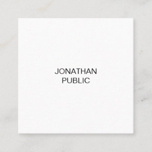 Simple Modern Elegant Design Professional Plain Square Business Card