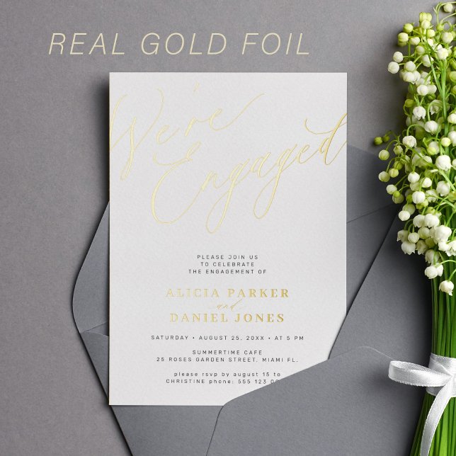 Simple modern elegant engagement party gold (Creator Uploaded)