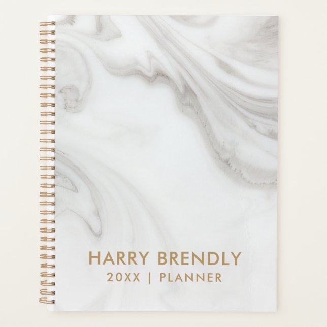 Simple Modern Elegant Marble 2023 Planner (Front)