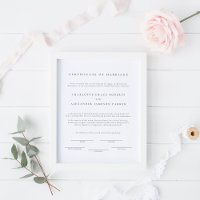Simple Modern Elegant Marriage Certificate