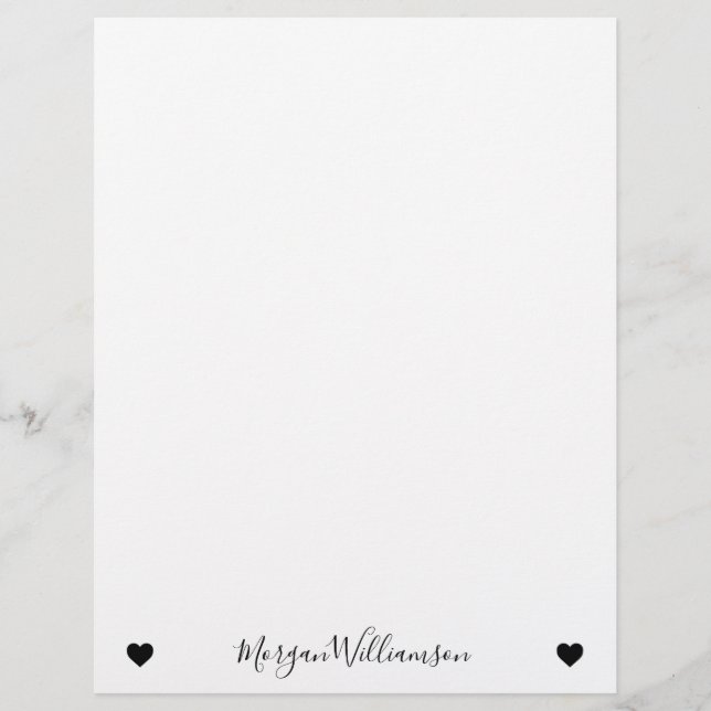 Simple Modern Elegant Name Custom Letterhead (Front)