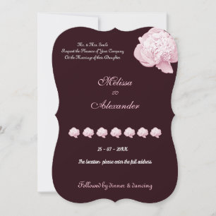 Simple modern elegant peony pink dark floral
